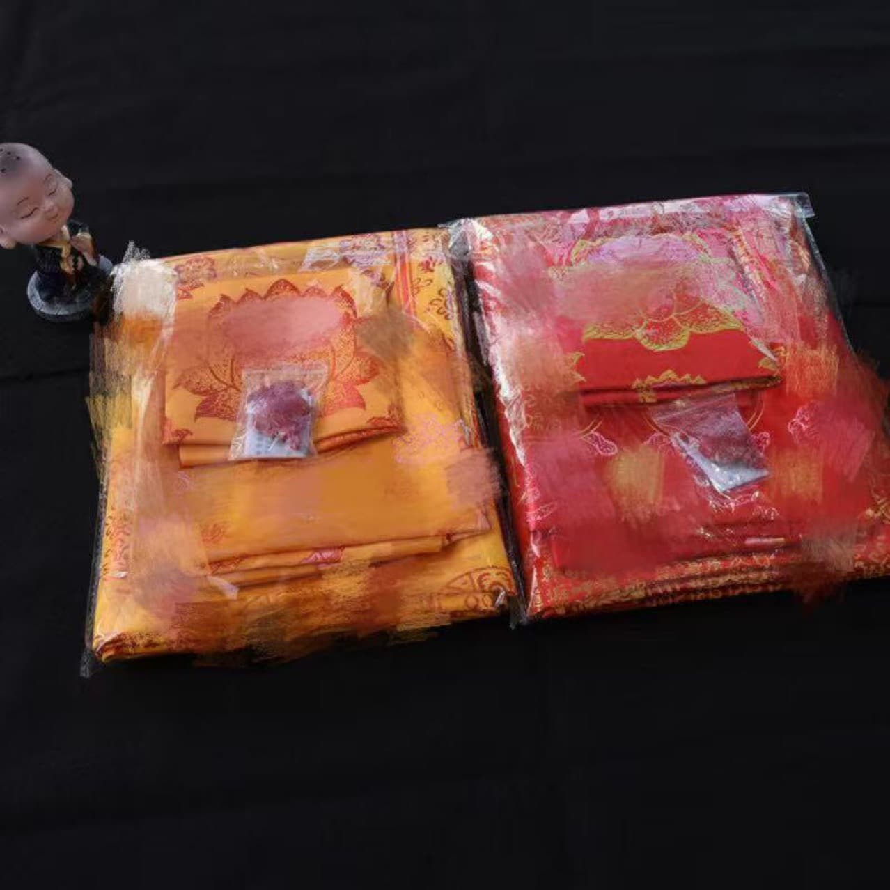 Five-Piece Set 120X200 Premium Embroidered Double-Sided Tuoluoni Buddhist Covering Cloth Yellow Coverlet