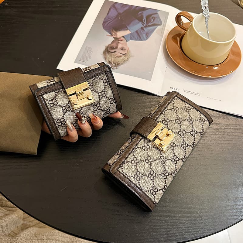 Premium Women's Wallet 2025 New Style Short High-Fashion Multi-Card Slot Tri-Fold Flap Clutch Long Money Clip