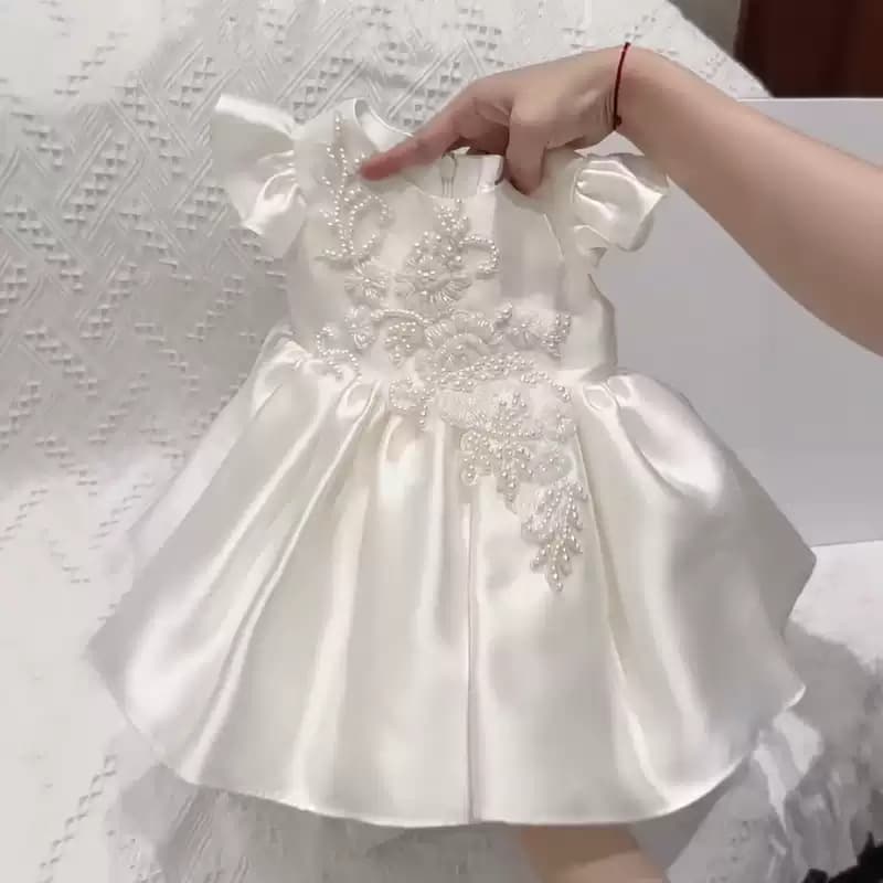 New Summer Korean Style Girls Princess Dress, Little Formal Dress for Host, Flower Girl, Piano Performance