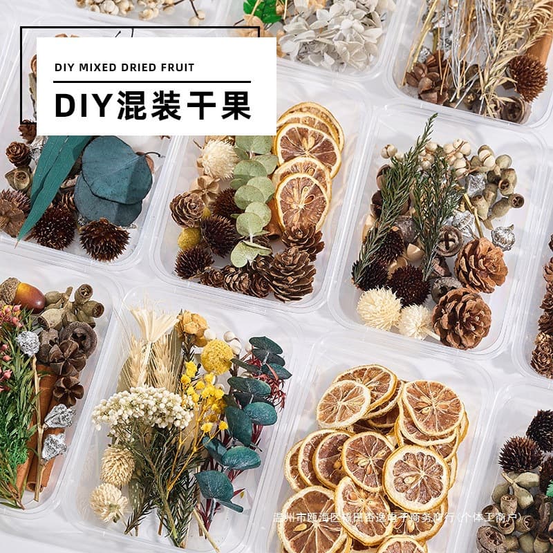 Christmas dried fruit flower box cinnamon lemon pine cone material package dried fruit decoration natural plant dried flowers