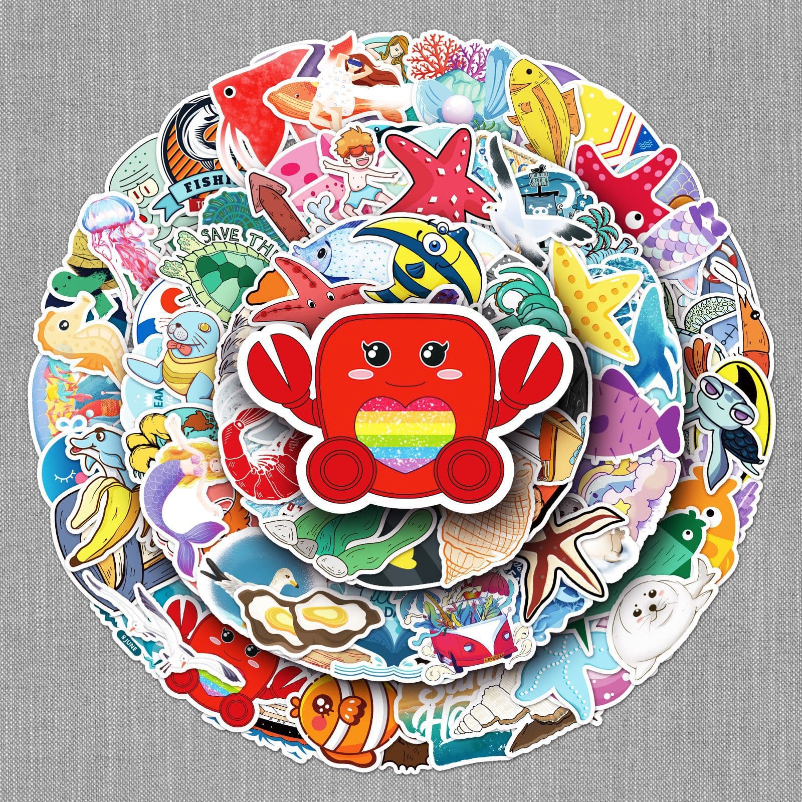100 Zhang Ocean Series Cartoon Animal Stickers Laptop Scooter Motorcycle Car Guitar Decorative Stickers