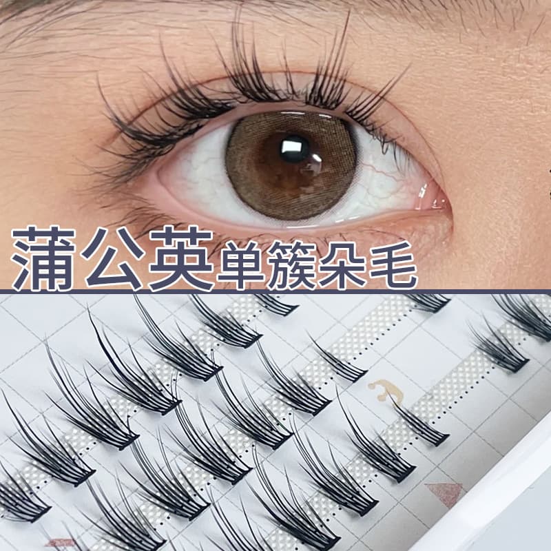Meng Shirley Dandelion False Eyelashes Single Cluster Batch Grafting Internet Celebrity Comic Eye Little Devil Eyelashes Wholesale