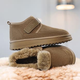 Thick-Soled Snow Boots for Men, Winter New Arrival, Fleece-Lined and Thickened, Warm Velcro Closure, Fur-Lined Anti-Slip Cotton Boots