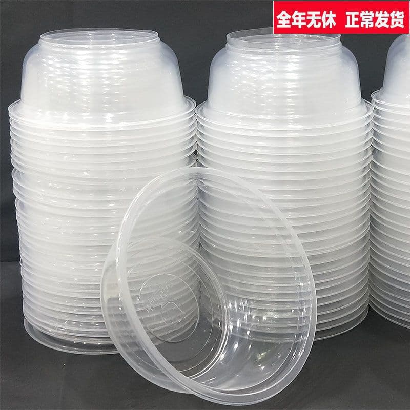 Disposable bowls and chopsticks, plastic bowls, thickened takeout small lunch boxes, fast food containers with lids, heat-resistant, no Chaozhou