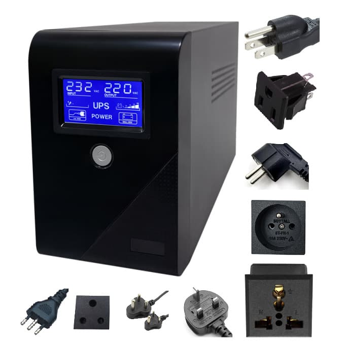 UPS Uninterruptible Power Supply 650VA 360W 110V 220V 750VA Computer Monitoring Power Outage Protection, Customized for Export
