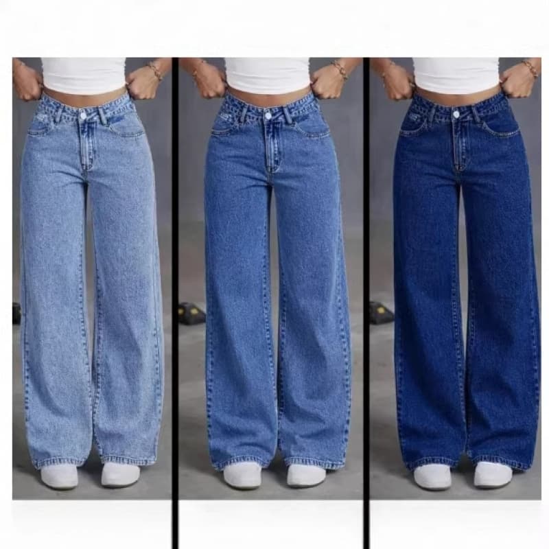 Amazon Aliexpress Hot-Selling High-Waisted Straight-Leg Loose Fashion Women's Jeans for Cross-Border Trade in Europe, America, and Southeast Asia