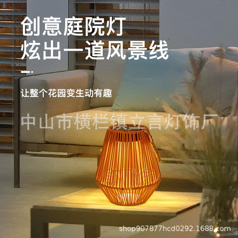 Solar lamp outdoor courtyard decoration portable hanging lamp pastoral lawn lamp garden atmosphere lamp solar chandelier