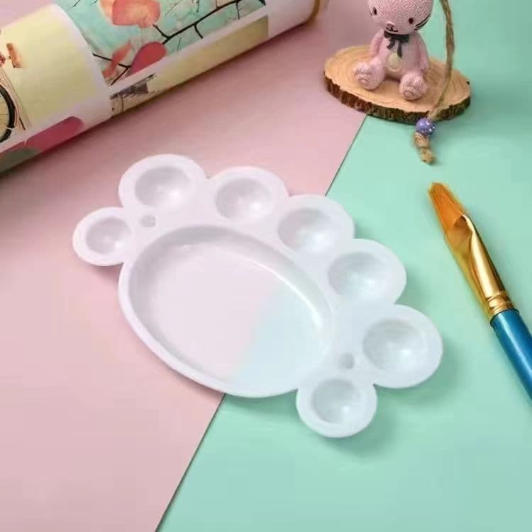 Factory Wholesale Plum Blossom Palette Thickened Gouache Acrylic Art Children's Supplies Palette Box Paint Dish