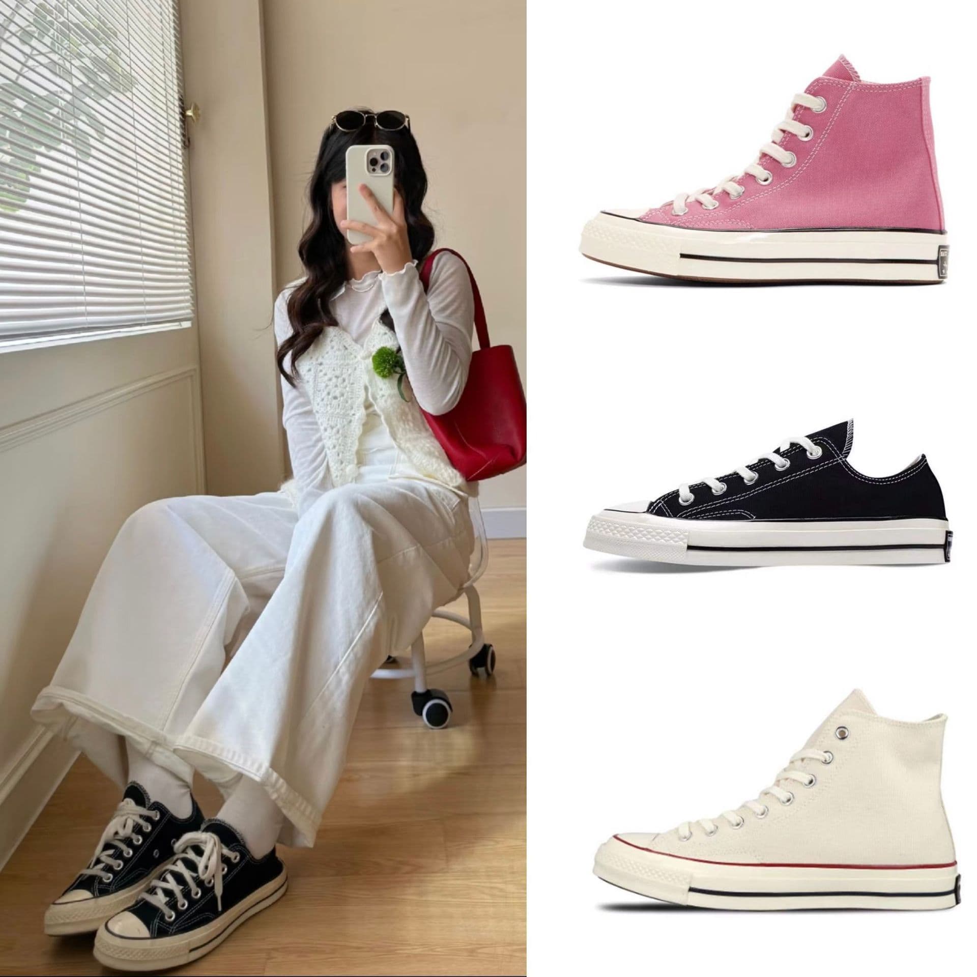 Patriotic Converse 1970s High Top Pure Original Canvas Shoes Unisex Half Slip-On Low Top Spring Summer Board Shoes