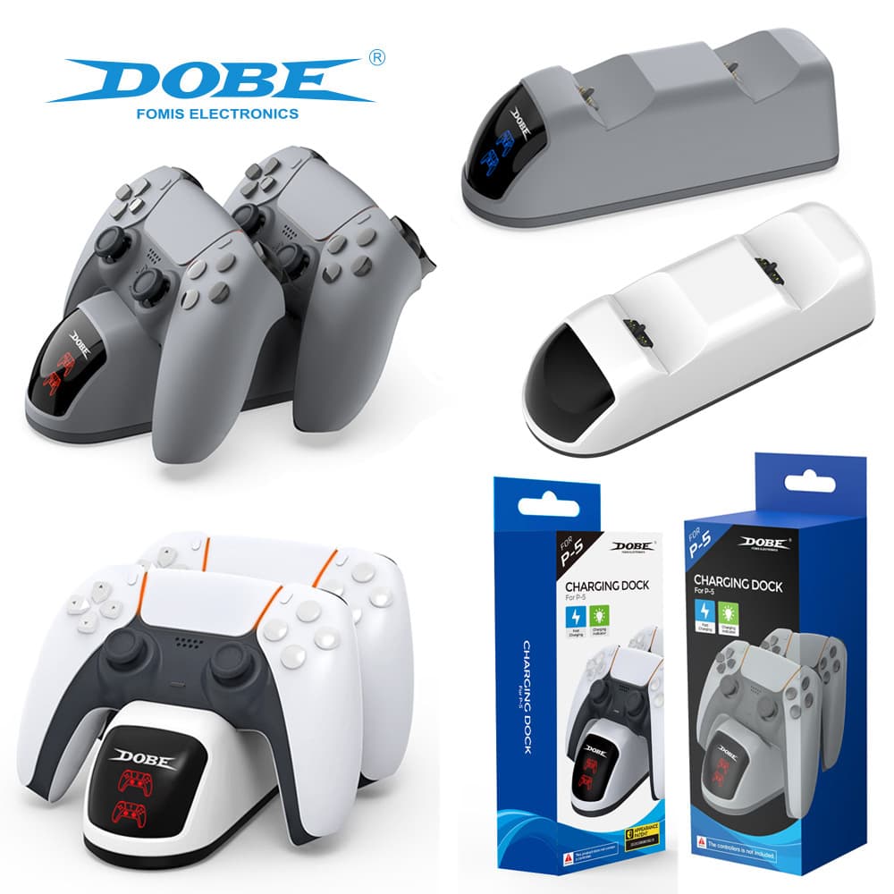 PS5 controller holder with LED indicator light PS5 wireless game controller locomotive double holder PS5 charger