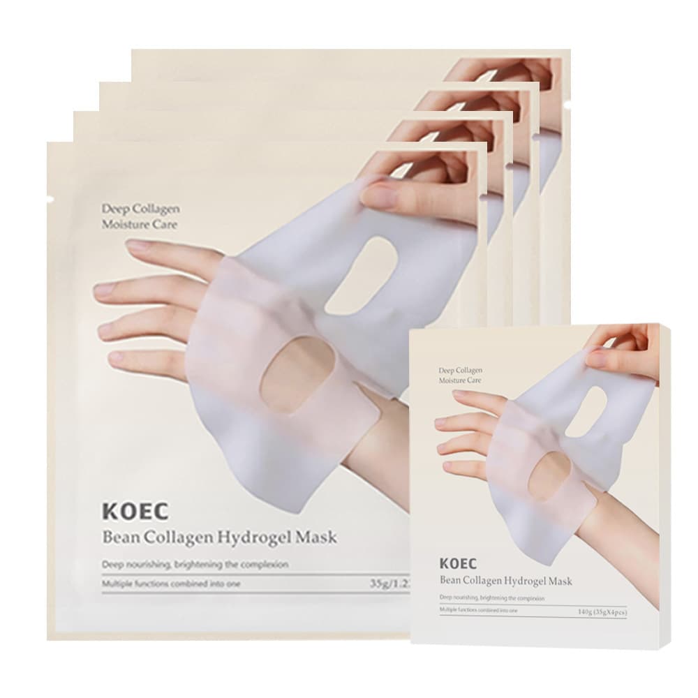 KOEC Soy Collagen Moisturizing Hydrogel Mask 4 Pieces Whitening Transparent Mask Cross-border TK Popular Wholesale