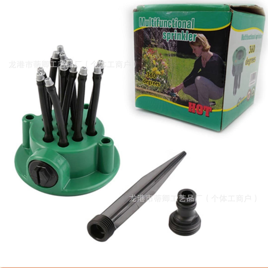 Cross-border Hot Selling 360-Degree Automatic Multi-Head Garden Sprinkler Watering Nozzle Gardening Tool Irrigation Spray