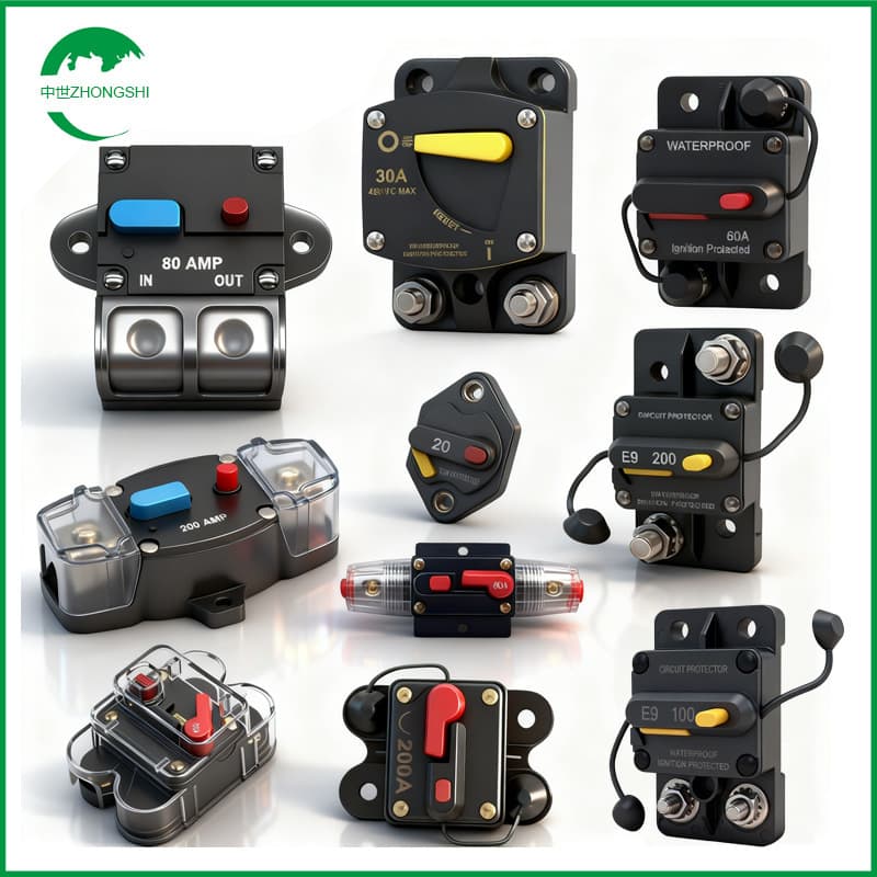 Car RV Yacht Circuit Breaker Resettable Car Audio Power Fuse Holder Manual Fuse Switch