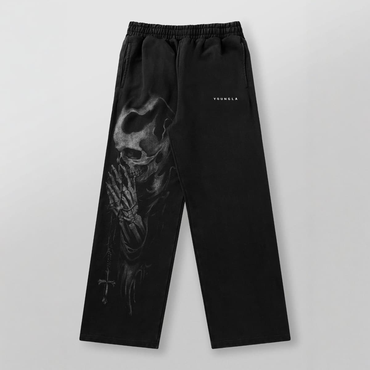 YOUNGLA New Men's Fitness Sweatpants, American High Street Retro Hip-Hop Style Printed Casual Long Pants