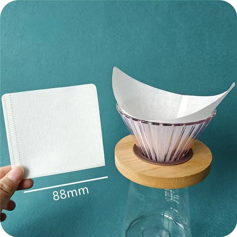New Coffee Filter Paper for 1-2 Cups, Square Coffee Filter for 1-2 Servings, Bleached Commercial Small Foldable Filters