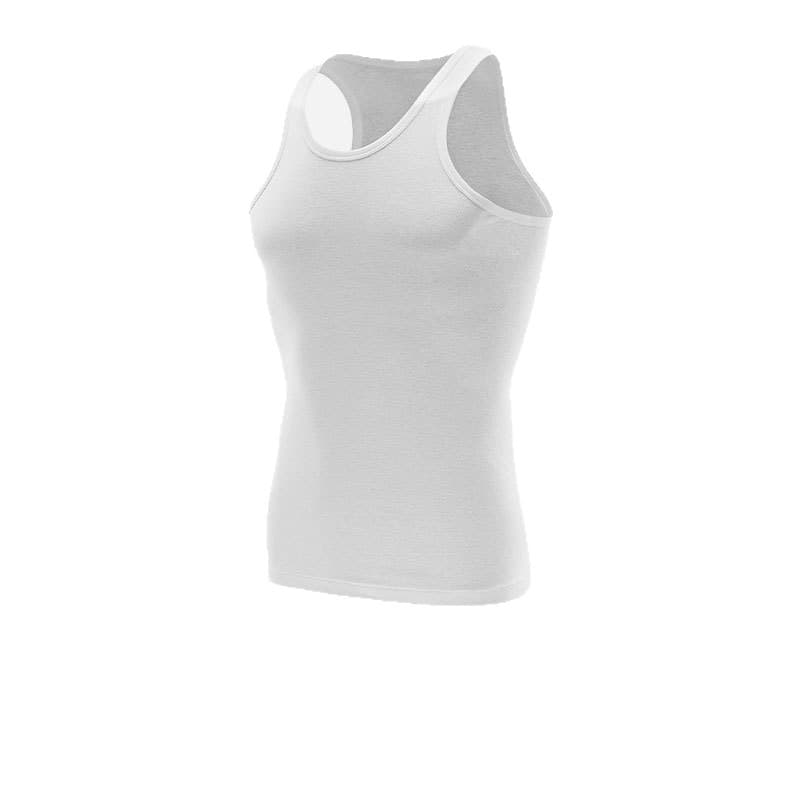 Men's Vest 100% Cotton Sleeveless Tank Top for Middle-Aged and Elderly Casual Inner Wear White Undershirt Cross-Border