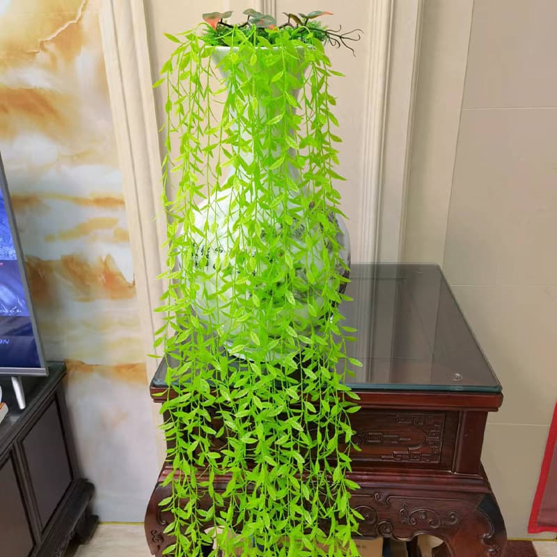 Over-the-River Dragon Rattan Artificial Water Grass Willow Vine Hanging Wall Decoration with Simulated Willow Leaves for Wedding Wall Decor