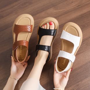2026 Summer New Large Size Sporty Platform Sandals for Women Velcro Two-way Wear Casual Beach Shoes Wholesale