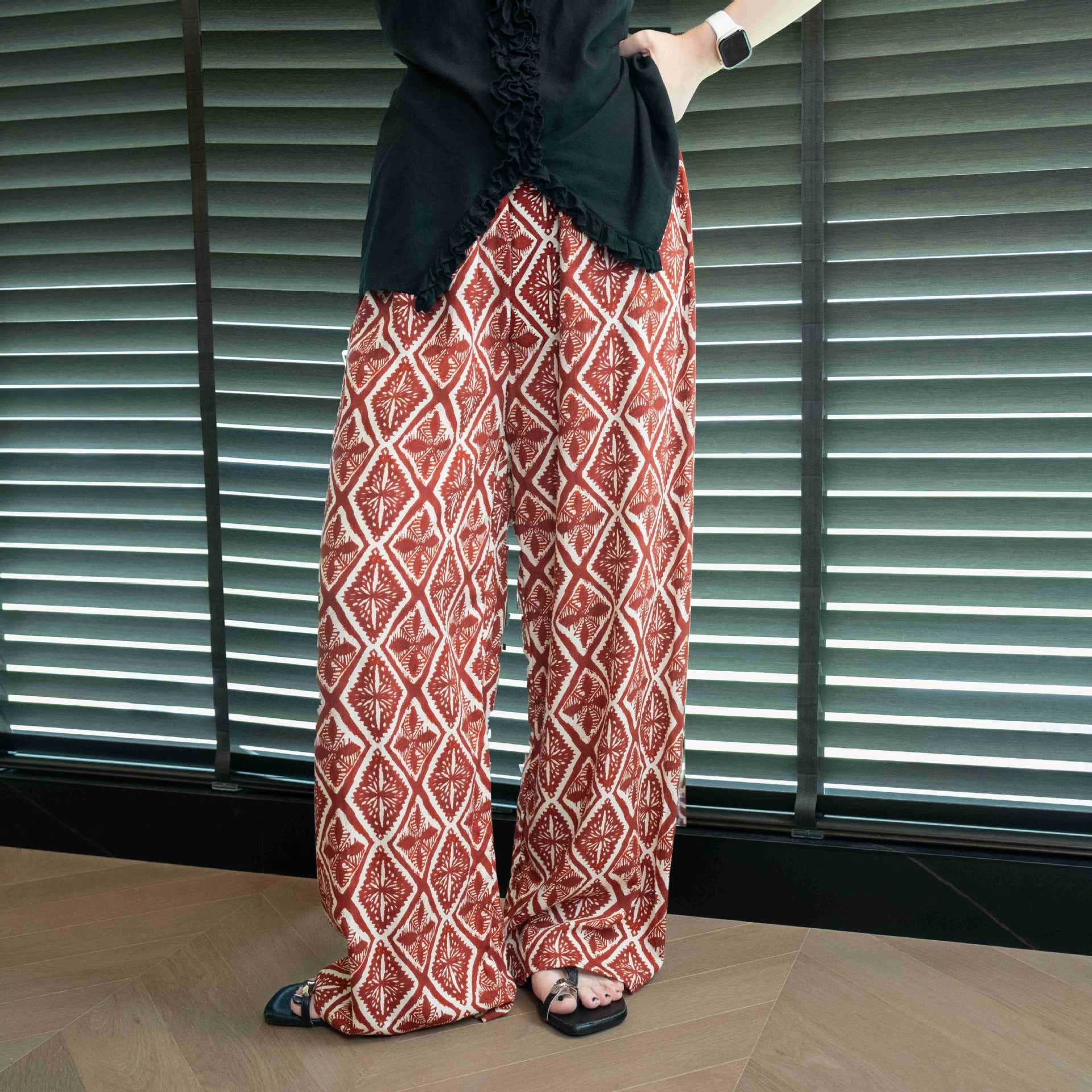Women's Cotton Silk Sleep Pants, Thin Wide Leg Pants, Viral Hot Style, Home Wear or Outdoor Wear, Rayon Pants, Plus Size