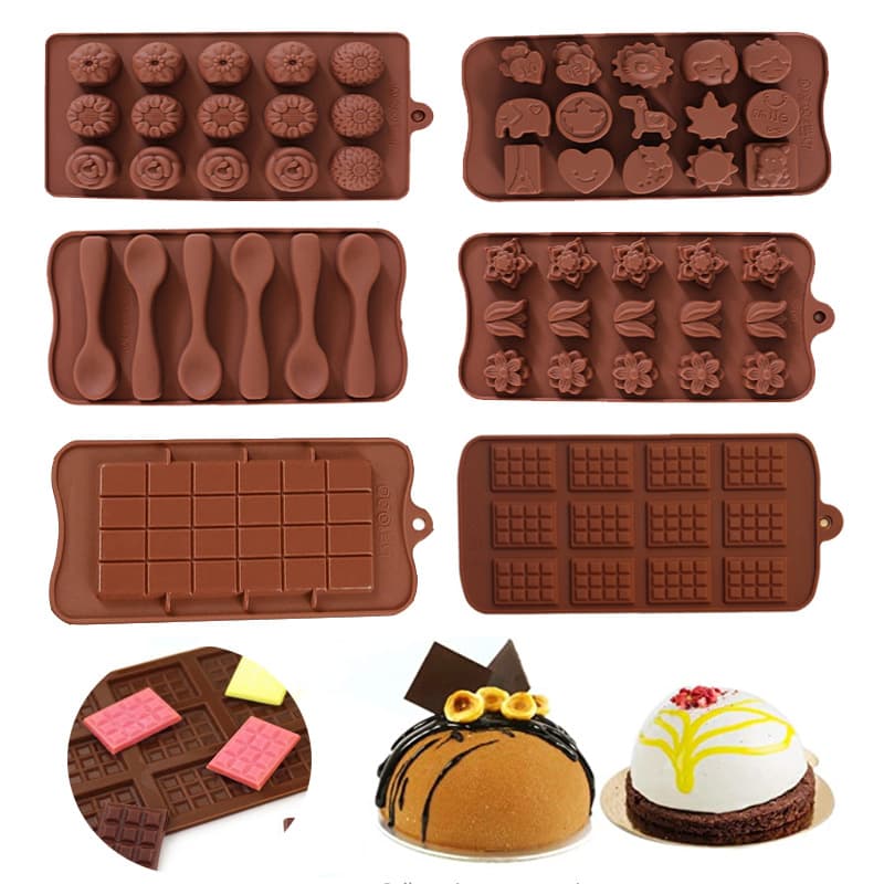 12-Cavity DIY Chocolate Chip Mold Waffle Pudding Baking Tool Cake Decor Kitchen Supplies