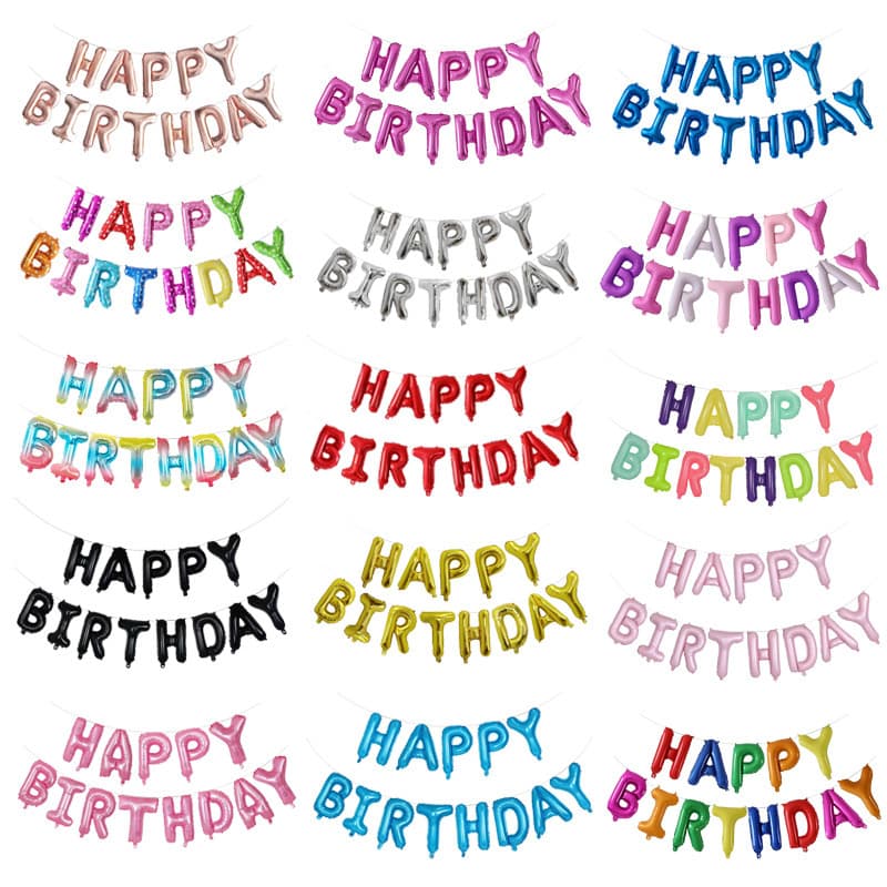16-inch imitation letter set Happy Birthday Aluminum Film Balloon Baby 100 Days Happy Arrangement Aluminum Foil Balloon Wholesale
