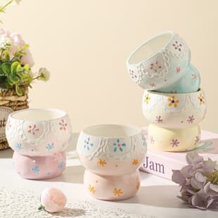 Ceramic Mug Home High Appearance Handheld Cup Breakfast Cup Girly Milk Cup Children Water Cup Underglaze Color