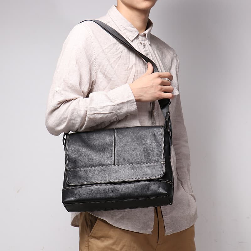 New Genuine Leather Men's Bag Women's Soft Leather Shoulder Bag Large Capacity iPad Bag Men's Cowhide Genuine Leather Messenger Bag