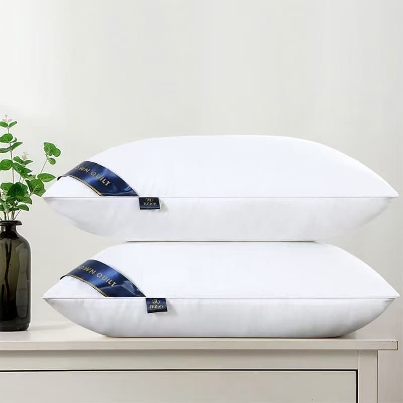 Pillow 48x74cm Pillow Core Hotel Pillow High Pillow Non-Collapsing Pillow Core Pair Neck Protection Home Use Sales Meeting Gift
