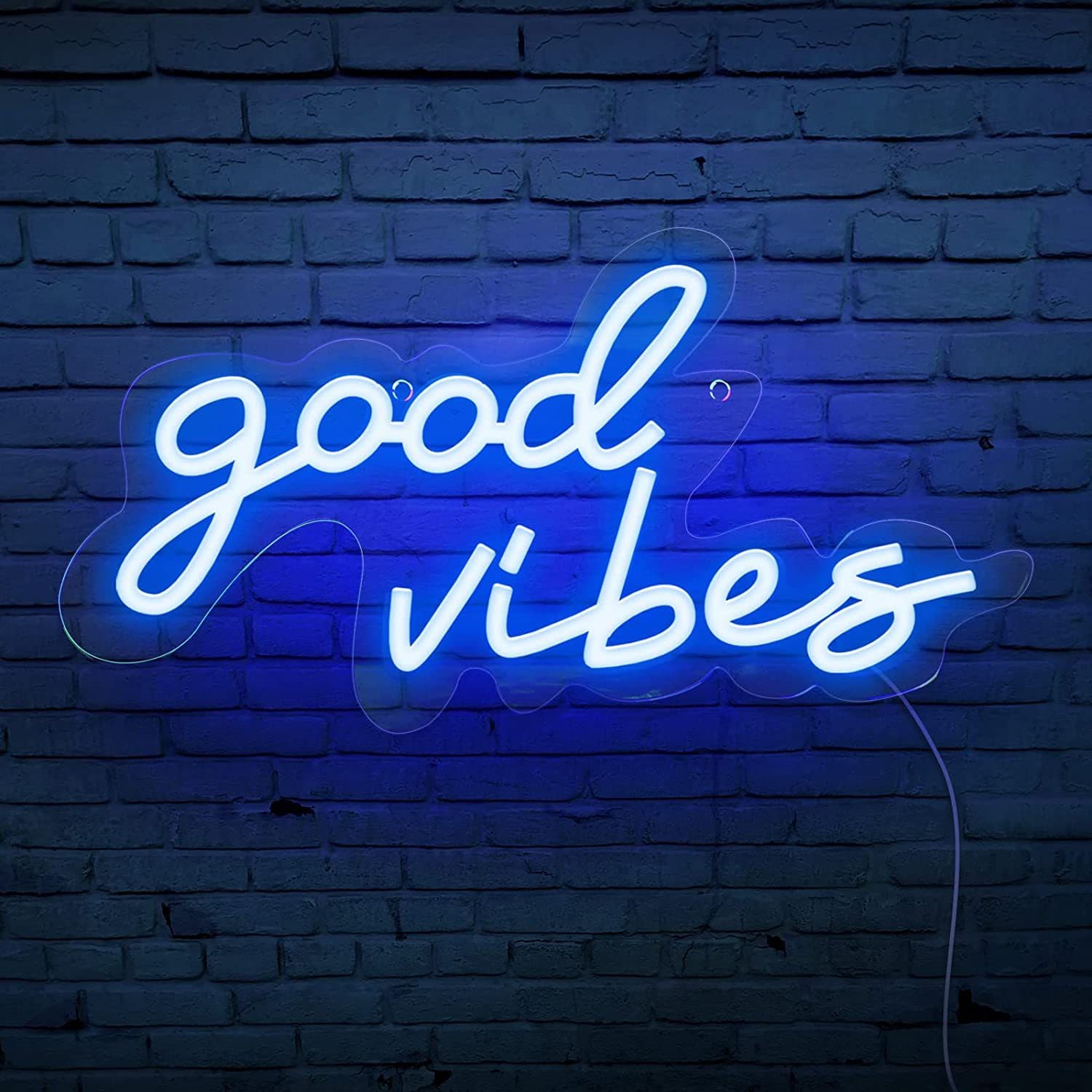 Amazon neon sign, good vides acrylic neon light, good atmosphere, live streaming room decoration background wall