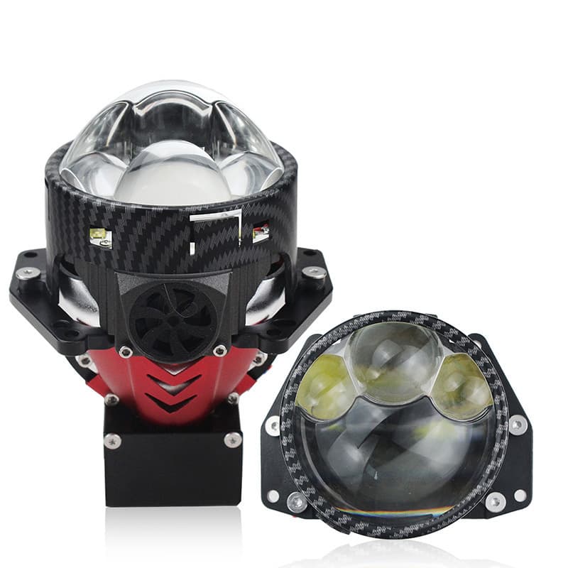 P93 Copper Gear Dual Fan Triple Direct Laser Lens 3-inch Automotive LED Bi-Lens 90W Direct Beam High-Power Headlight