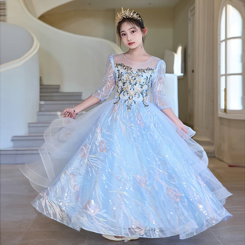 Girls dress 2026 new original light luxury sweet mid-sleeve AliExpress daily children's dress princess dress