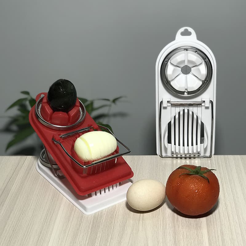 Egg Slicer Stainless Steel Multi-functional Cutter for Halving and Slicing Preserved Eggs, 2-in-1