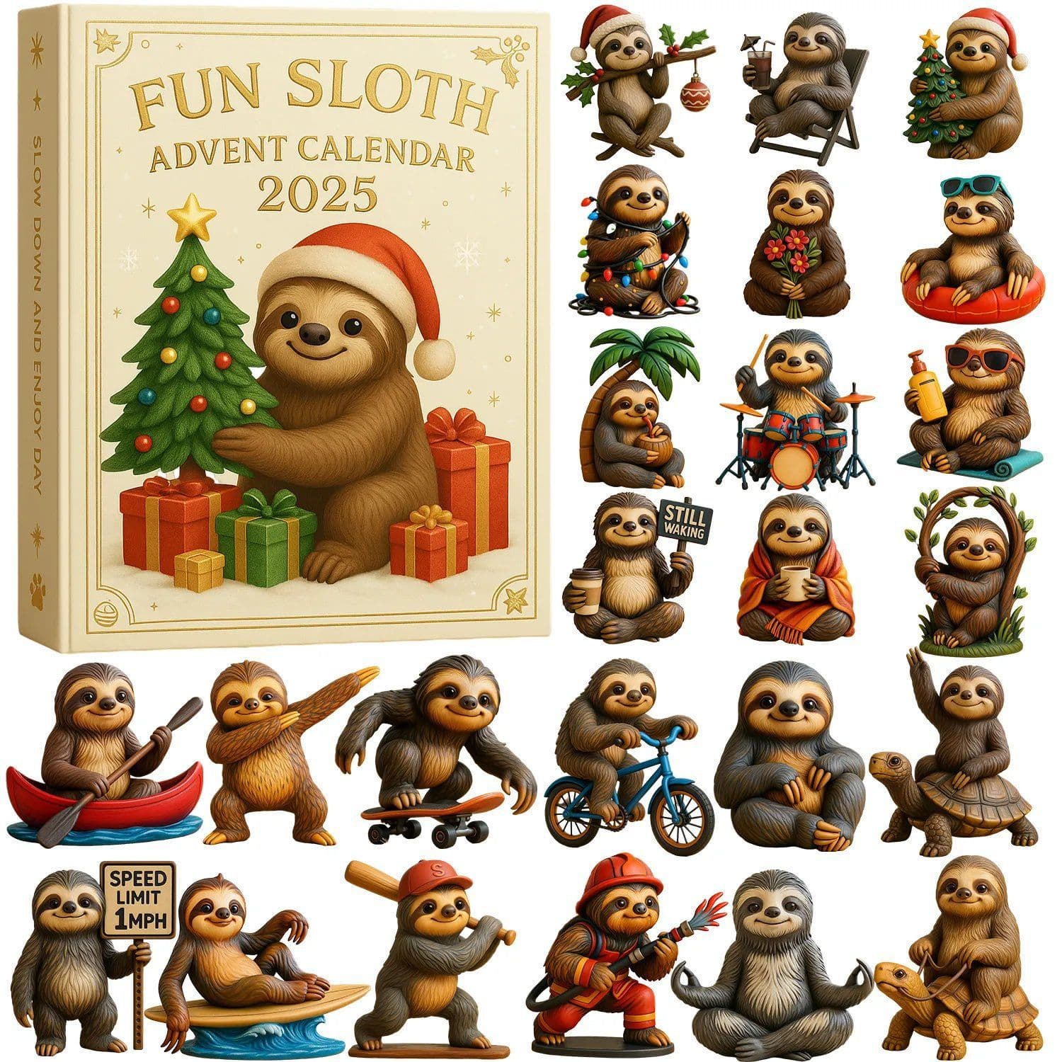 Cross-border New Christmas Blind Box Creative Little Monkey Duck Christmas Color Box Packaging Acrylic Cartoon Dog Pendant