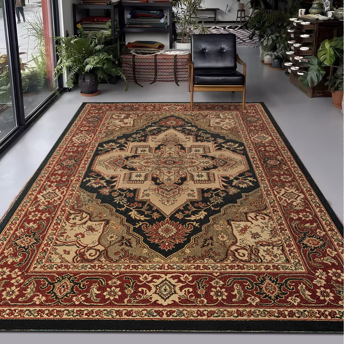 Cross-border bohemian retro imitation cashmere carpet living room non-slip and stain-resistant full sofa coffee table blanket can be shipped on behalf of