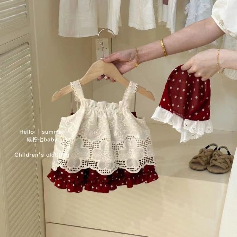 Off-Season Baby Girl Summer Set New Stylish Little Girl Summer Camisole Fashionable Two-Piece Set