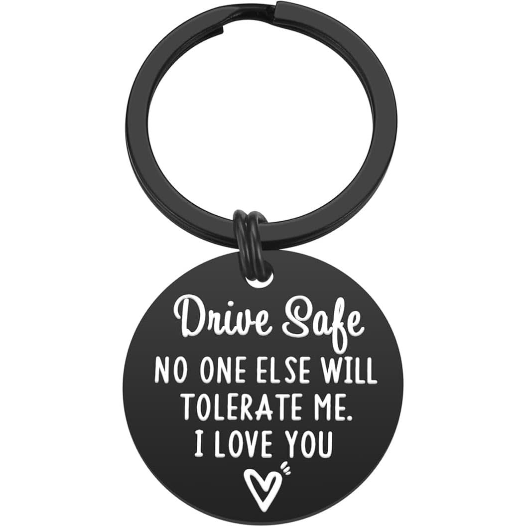 Cross-border Valentine's Day Gift for Men Driving Safety Keychain Boyfriend Gift Husband Birthday Gift