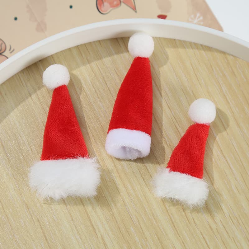2025 New Mini Christmas Extra Small Velvet Hat Toys Dolls Ornaments Pendants Accessories Wholesale