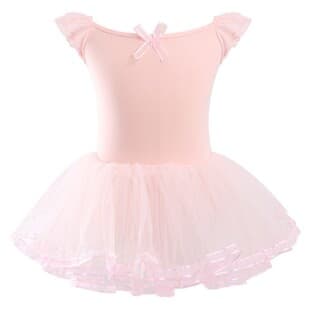 Girls' Dancewear Short Sleeve Practice Leotard for Spring/Summer Chinese Dance Skirt Toddler Ballet Tutu Dress