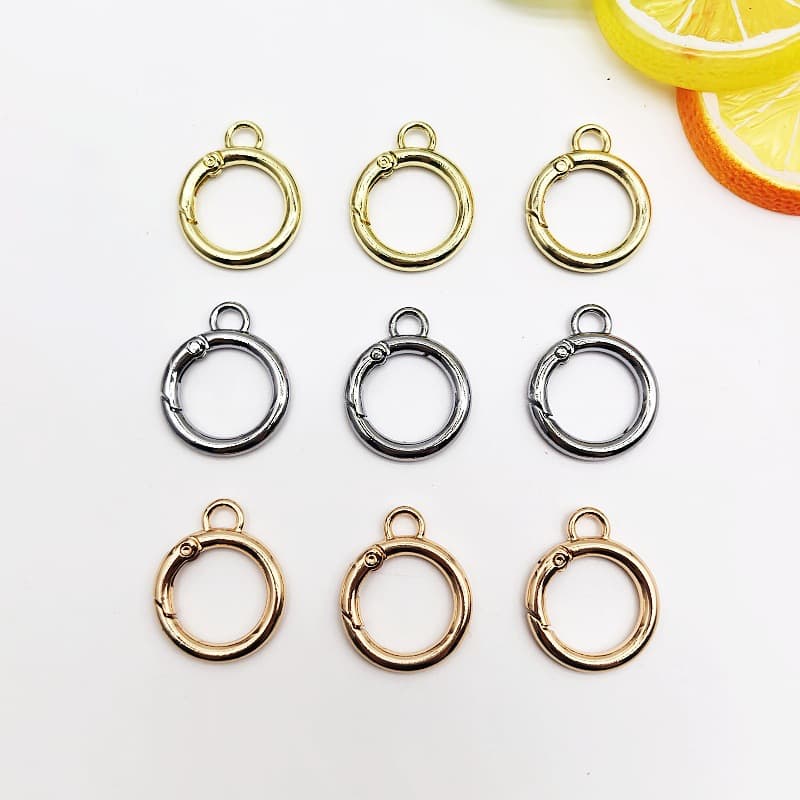 18mm inner width small ear spring ring DIY bag jewelry keychain open ring bag hardware accessories wholesale