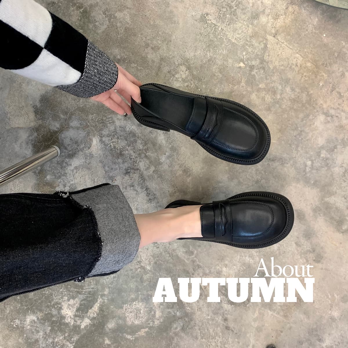 Women's Loafers, College Style 2025 New Chunky Sole Leather Shoes, Spring Autumn British Style Slip-on Loafers, Two-Way Wear