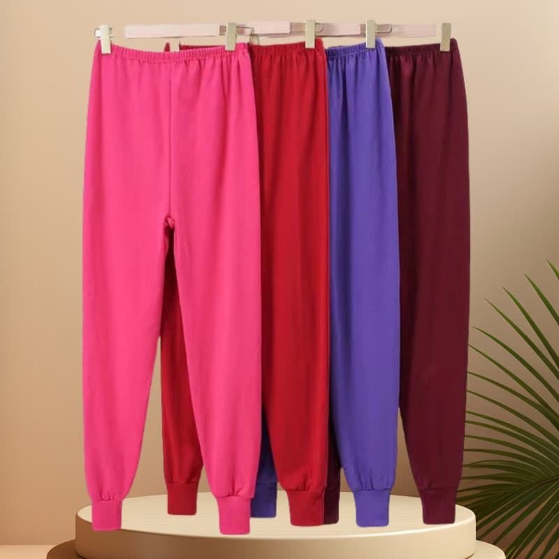 Stall Mid-Aged and Elderly Women's Full Cotton Autumn Pants, Mother's Loose High Elastic Base Layer Pants, Plus Size Knitted Pants Wholesale, Thickened Thermal