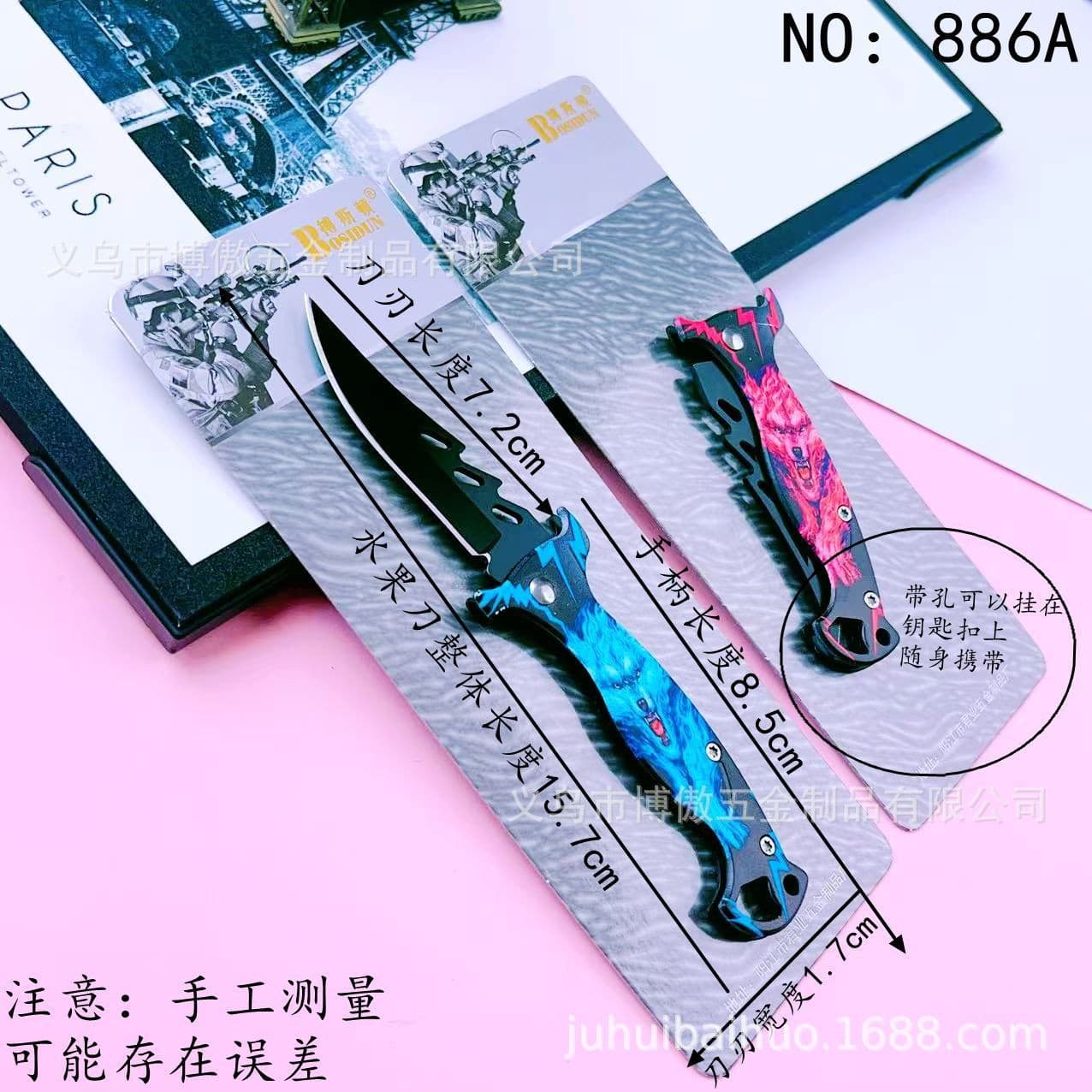 Factory wholesale Bostone folding fruit knife, stainless steel high hardness self-defense knife, outdoor survival knife