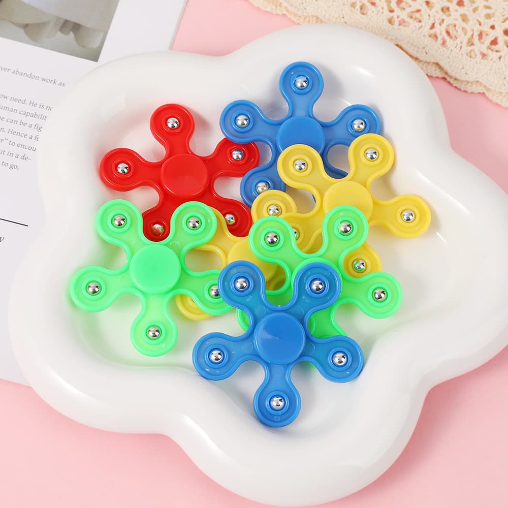 Five-bead fingertip top plum blossom 5-bead fingertip top five-blade bearing pentagonal steel ball spiral inter-finger decompression toy