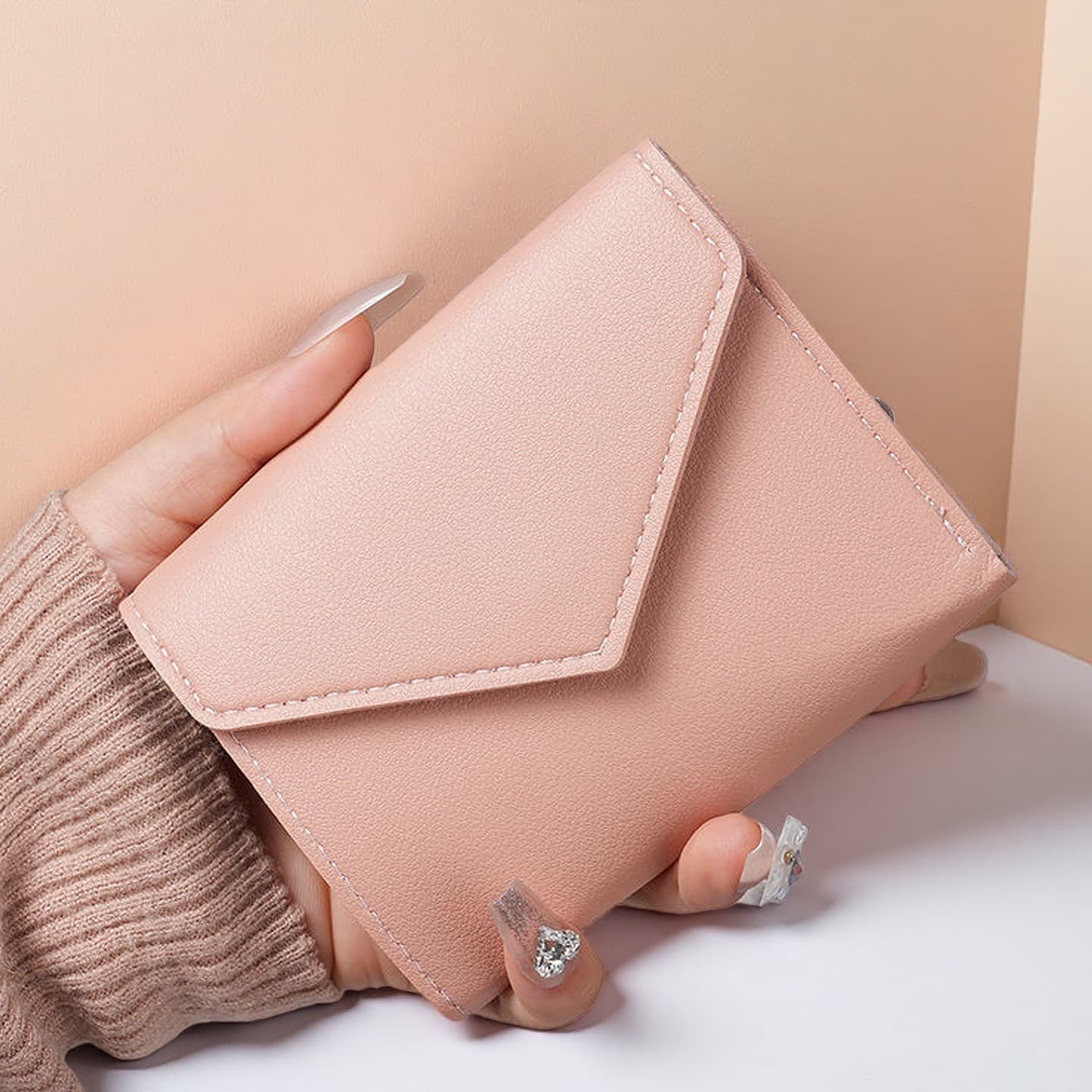 2025 New Small Fresh Ins Wallet Female Short Student Korean Version Cute Mini Thin Simple PU Small Wallet