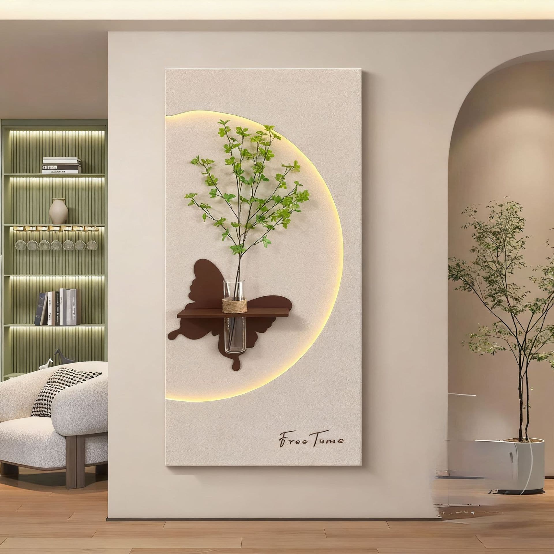 Entryway Decorative Painting Cream Style Living Room Decorative Painting Hydroponic Green Plant Creative Atmosphere Light Painting Entryway Decorative Art