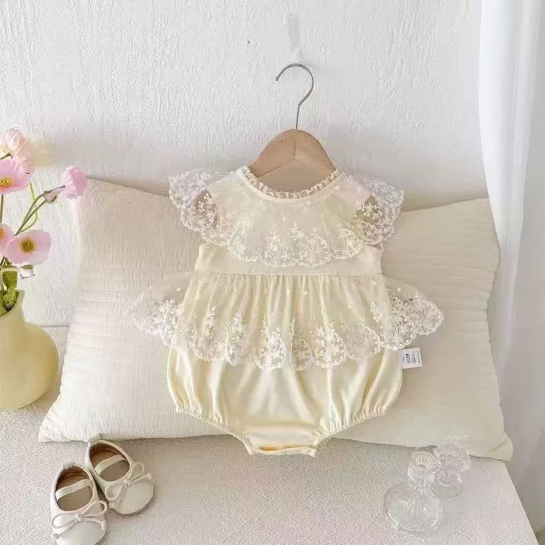 Newborn Baby Girl Summer Bodysuit Dress, Thin Princess Dress, Cute Baby Outfit