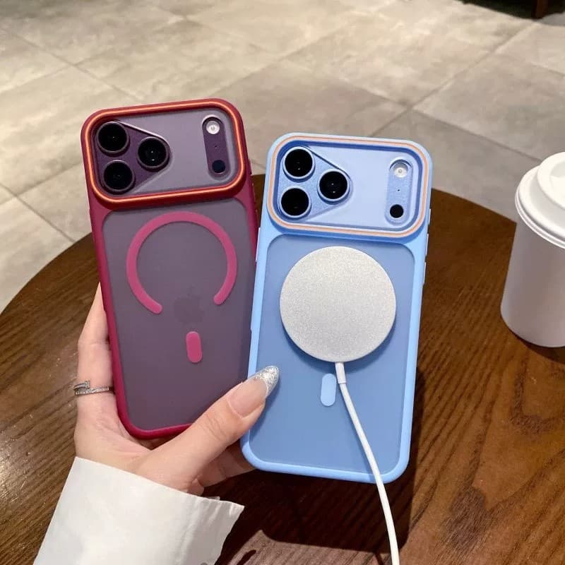 Phantom Color-Block Magnetic for iPhone 18 Pro Max Anti-Drop Apple 17 Phone Case Semi-Transparent Skin-Feel Protective Cover