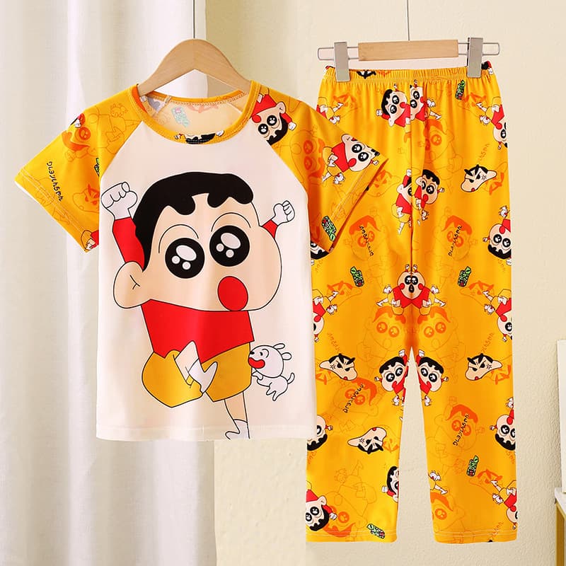 Children's Pajamas Spring and Summer Thin Large Kids Women's Short Sleeve Trousers Half Sleeve Girls Junior High School Students Home Clothes Wholesale