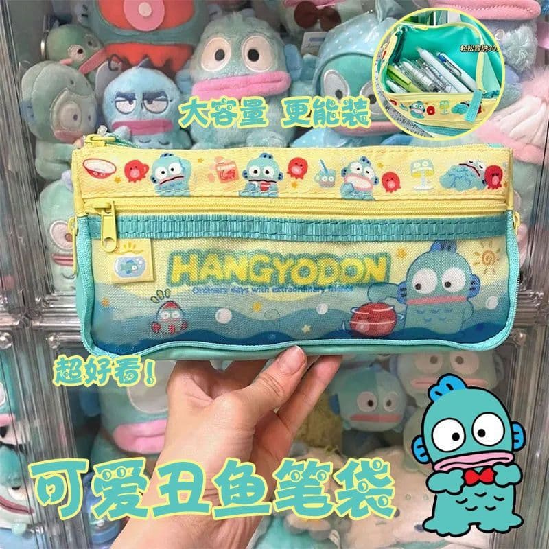 Japanese ins clownfish pencil bag expansion pencil box high-value stationery bag cute multi-functional storage large capacity