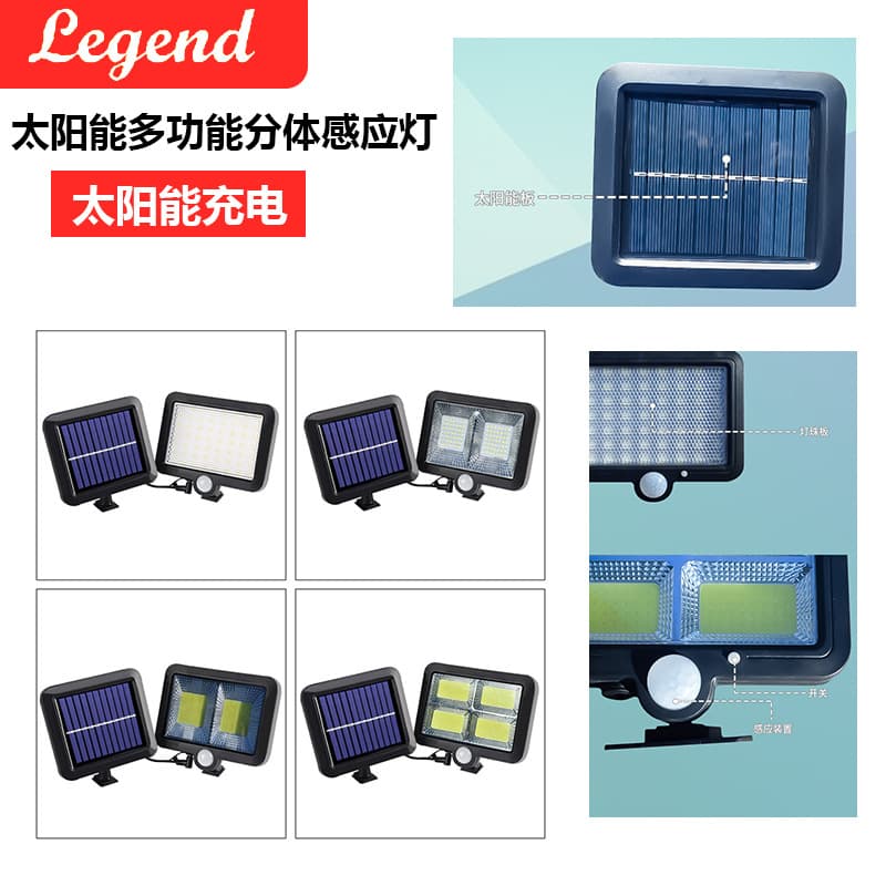 Best-selling Solar Light Outdoor Garden Light Split Solar Wall Light Motion Sensor Light Garage Road Light